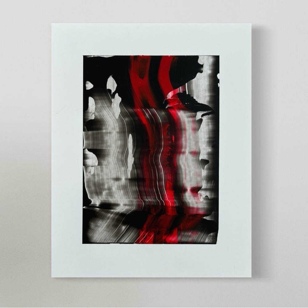 Untitled abstract painting 11x14 inches on yupo paper